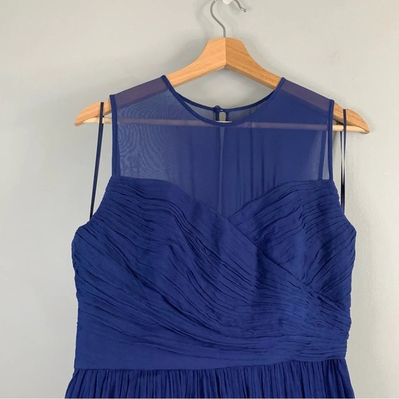 J. Crew Womens Clara Mini Dress Silk Chiffon Cocktail A  Line Blue Bridesmaid 10 - Picture 4 of 12